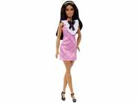 Barbie Fashionistas - Sportliche Puppe mit schwarzem Haar und perlenähnlichem