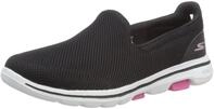 Skechers Damen Go Walk 5 Sneaker, Black Textile Hot Pink Trim, 40.5 EU