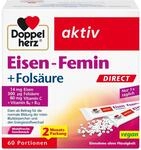 Doppelherz Eisen-Femin DIRECT mit Vitamin C + B6 + B12 + Fols&auml;ure - 14 mg Eisen f&uuml;r