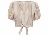 ONLY Damen Onltine Knot Button Top WVN Shirtbluse, Whitecap Gray/Stripes:Pruple...