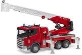 bruder 03591 - Scania Super 560R Feuerwehr Fahrzeug mit Drehleiter, Wasserpumpe,
