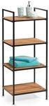 Zeller Standregal mit 4 B&ouml;den Regel, Holz, Schwarz, 39 x 33 x 95 cm