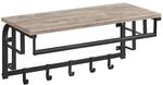 VASAGLE Wandgarderobe mit Ablage, Wandregal, mit 5 abnehmbaren Haken,...