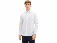 TOM TAILOR Herren Regular Fit Business Hemd mit Stretch, 20000 - White, S
