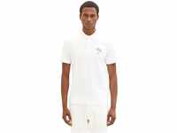 TOM TAILOR Herren 1036379 Poloshirt mit Palmen-Print, 10332-Off White, XXL