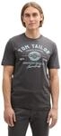 TOM TAILOR Herren T-Shirt mit Logo-Print aus Baumwolle, Tarmac Grey, XXL