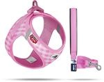 Vest Harness curli Clasp Air-Mesh Pink-Caro 3XS & Leash M