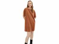 TOM TAILOR Denim Damen Mini T-Shirt Kleid aus Samt 1034546, 30946 - Mid Brown, L