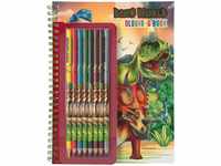 Depesche 11385 Dino World - Malbuch inklusive kleinem Stifte-Set aus 8...