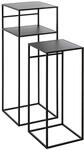 HAKU Beistelltische 2er Set schwarz Metall Couchtische klein - Ma&szlig;e: B 26/30 x H