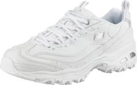 Skechers Damen D'Lites Fresh Start Trainers, White Leather/Mesh/Silver Trim _l, 35.5