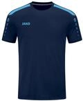 JAKO Kinder Trikot Power (Kurzarm), Marine/SkyBlue, 116