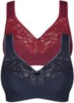 SUSA Baumwoll BH Damen 2er Pack - Basic 27931 - Gr&ouml;&szlig;e B-E - B&uuml;gelloser BH mit