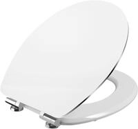 Cornat WC-Sitz Prime "White Steel" - Ansprechendes Design - Hochwertiger Holzkern -