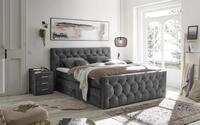 CASHFIELD 8 Boxspringbett mit Bettkasten 180x200, Anthrazit - Bequemes Doppelbett mit