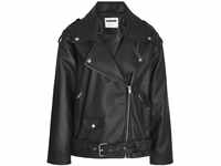 NOISY MAY Damen NMPAULINA Oversize Biker Jacket NOOS Kunstlederjacke, Black, XL