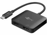 goobay 60173 USB C auf HDMI Adapter / 4K @ 60Hz USB Verteiler Laptop auf 2...