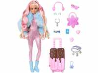 Barbie Extra Fly - Reisepuppe mit Winter-Outfit und Zubehör, 15 Accessoires wie