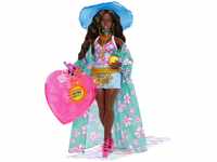 Barbie Extra Fly - Reisepuppe mit Strandmode und Zubehör, beweglicher Körper,