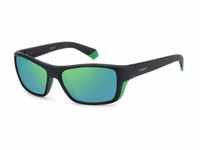 Polaroid Unisex PLD 7046/s Sunglasses, 7ZJ/5Z Black Green, 57
