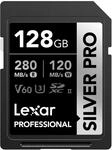 Lexar SILVER PRO SD Karte 128GB, UHS-II SD Speicherkarte, V60, U3, C10, bis zu