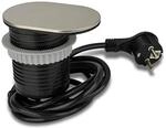 UNITEC Einbausteckdose f&uuml;r Tischplatte, Tischsteckdose, 1xSchuko + 1xUSB, Schutz