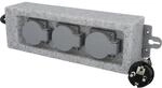 UNITEC Steckdosenverteiler f&uuml;r den Garten in Steinoptik, Gartensteckdose,