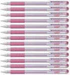 Pentel Tintenroller mit Geltinte, 0,8 mm Lot de 12 Rose m&eacute;tallis&eacute;