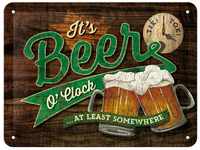 Nostalgic-Art Retro Blechschild, 15 x 20 cm, Beer O' Clock Glasses –...