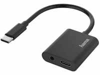 Hama Audio Adapter 1 auf 2, USB C - Klinke/USB C, (Kopfhörer Adapter 1x 3,5 mm