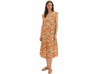 TOM TAILOR Damen 1036665 Maxikleid mit Muster, 31758-Brown Abstract Leaf...