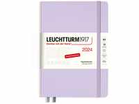 LEUCHTTURM1917 367587 Tageskalender Medium (A5) 2024, Lilac, Deutsch, 12 Monate