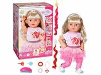 BABY born Sister Play & Style, Puppe mit Haaren und 6 Funktionen für Kinder ab...