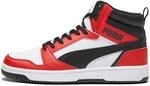 PUMA Unisex Rebound V6 Turnschuhe, Puma White Puma Black For All Time Red, 40.5 EU