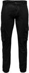 Only & Sons Herren Onscam Stage Cuff Life 6687 Noos Cargohose, Schwarz, 34W / 36L EU