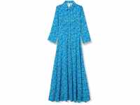 YAS Damen Yassavanna Long Shirt Dress S. Noos Kleid, Pool Green/Aop:polly...