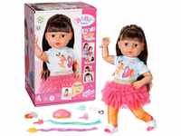 BABY born Sister Play & Style Brunette 43 cm, Puppe mit Haaren und 8 Funktionen...