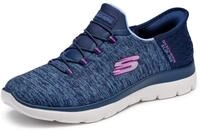 Skechers Damen Summits Dazzling Haze Turnschuhe, Navy Mesh/Purple Trim, 42 EU