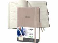 SIGEL C2461 Terminplaner Wochenkalender 2024, ca. A6, taupe, Hardcover, 176...