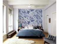 Komar Vlies Fototapete Bleuet - Blumentapete, Blau, Wohnzimmer, Schlafzimmer,