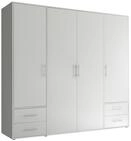 Stella Trading Kleiderschrank in Wei&szlig; - Vielseitiger Dreht&uuml;renschrank...
