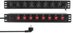 LogiLink PDU8D01-19" Steckdosenleiste 8-Fach, Jede Steckdose einzeln schaltbar, mit