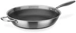 GSW 868549 Inoxxa Black, Bratpfanne mit Gegengriff und Wabenstruktur - ⌀36 cm