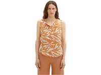TOM TAILOR Damen 1035254 Bluse mit Muster, 31758 - Brown Abstract Leaf Design,...