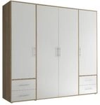 Stella Trading Kleiderschrank in Eiche Sonoma Optik, Wei&szlig; - Vielseitiger