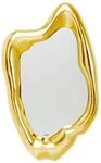 Kare Design Spiegel Hologram Gold, Leichte Wandmontage, Asymmetrischer Wandspiegel,