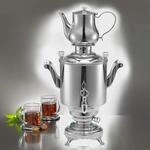 BEEM 05982 Samowar Romanov III, Edelstahl, 5 Liter, traditionelle Teezubereitung, 2