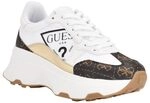 Guess Damen Calebb Sneaker, Wei&szlig;/Braun 145, 37.5 EU