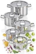 K&Uuml;CHENPROFI SAN REMO Topfset 5-tlg., Edelstahl, Glasdeckel, Induktion