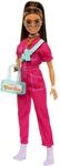 Barbie Fashionista - Puppe in pinkem Jumpsuit mit Accessoires und Welpen f&uuml;r
